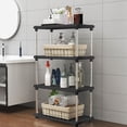thumbnail image 1 of EGNMCR C 4Tier Storage Shelves Independent Shelving Unit Pantry Shelves Floor Storage Rack Connectable Storage Rack Sturdy Shelf For Kitchen Pantry Closet Bath Laundry Plastics storage rack, 1 of 7