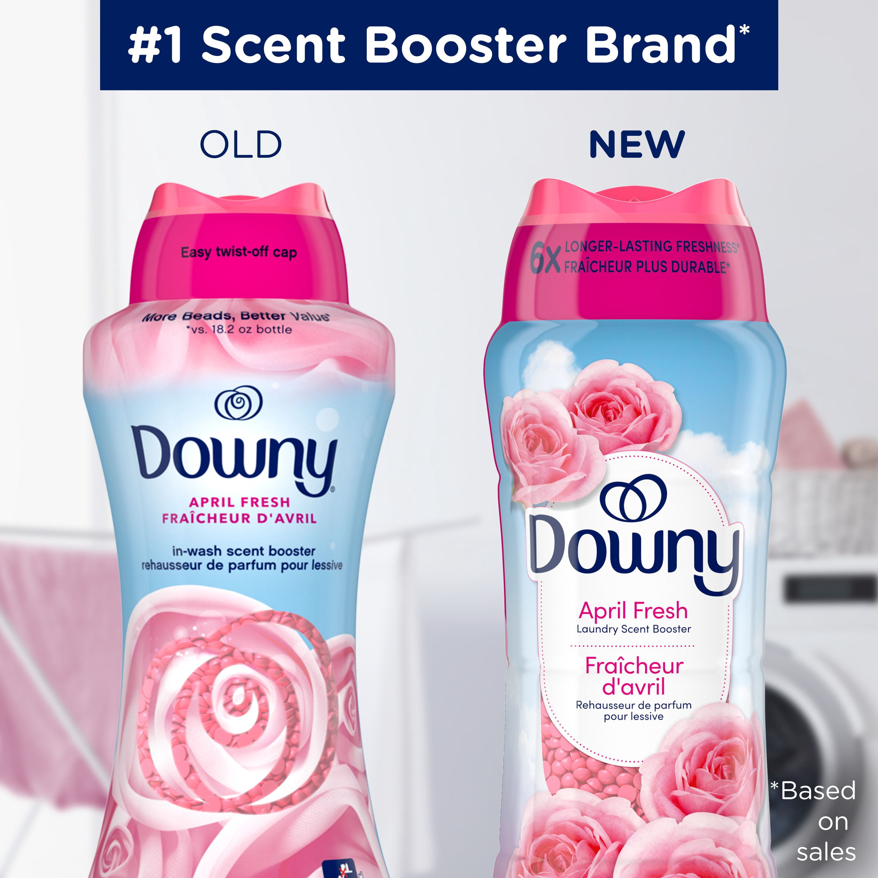 Perles rehausse-parfum pour la lessive Downy Fraîcheur d’avril, perles parfumées pour la lessive, Fraîcheur longue durée