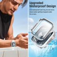 thumbnail image 3 of XiHAMA Waterproof Case Compatible with Apple Watch SE (2nd Gen) Series 6 5 4 Screen Protector, Tempered Glass Hard PC Bumper Face Cover, 3 of 7