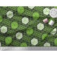 thumbnail image 2 of Soimoi Green polyester Crepe Fabric Geometrical Star Geometric Print Fabric by Yard 42 Inch Wide, 2 of 5