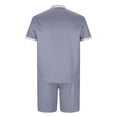 thumbnail image 4 of Cameland Two Piece Short Outfits Men Color Block Tracksuits Sport Summer Short Sleeve and Shorts Set for Men, 4 of 5