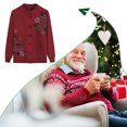 thumbnail image 3 of Thinsony Polyester Middle-Aged And Elderly Sweater Warm And Comfortable To Wear Exquisite Workmanship red 1Set, 3 of 6