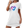 thumbnail image 2 of Mefallenssiah Chemise de Nuit Courte Surdimensionnée pour Femmes Mode Imprimé Poitrine Manches Courtes, 2 of 7