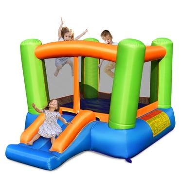 Gymax Maisonnette Gonflable pour Enfants, Maisonnette de Jeu Sautante Intérieur et Extérieur Sans Souffleur