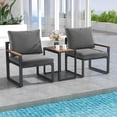 thumbnail image 3 of Costway Ensemble de Mobilier de Patio 3 Pcs avec Coussins Doux Cadre en Aluminium Résistant aux Intempéries Extérieur, 3 of 7