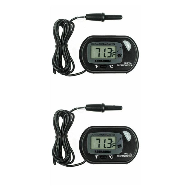 QualitChoice LCD Digital Aquarium with Suction Cup Detachable Plastic High Accuracy Water Temperarure Meter Household 1 Pc 2Set
