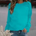 thumbnail image 3 of Mrat Robe Chandail pour Femme à Imprimé Chandails à Manches Longues Chandail à Col Rond Chandail Blouse Ample Chemise Imprimée Chandails à Capuchon Blouse Décontractée Blouse Sans Capuche Tunique Chandail pour Femmes Bleu P, 3 of 4