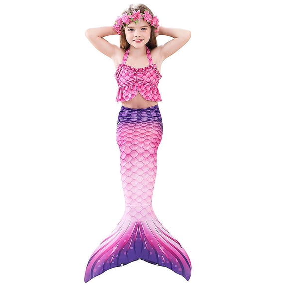 Kids Girls Mermaid Tail Swimsuit Summer Hawaiian Bathing Suit Swimwear Beach Holiday Swimming Costume