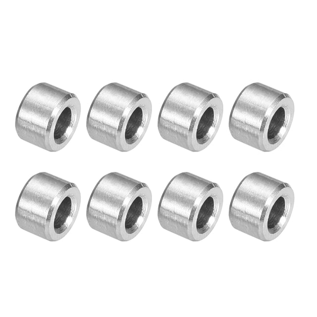 8 Pcs Entretoises en Acier Inoxydable 304 1/4 Pouces OD x 1/8 Pouces ID x 3/16 Pouces Longueur(6x3x5mm) Vis Support de Bague Finition Simple Non Filetée Entretoises Rondes en Métal pour Vis M3 Boulons et Tringles, Argent