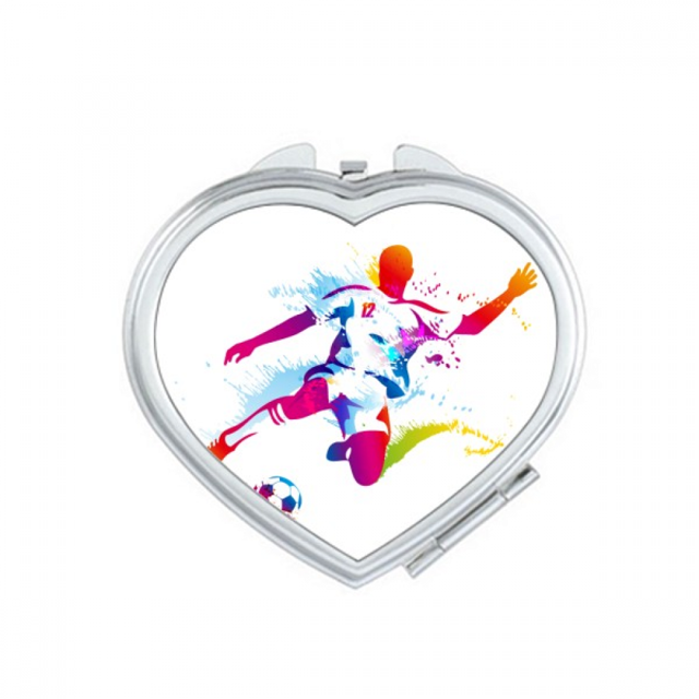 Football Athletes Pattern Mirror Travel Magnification Portable Handheld Pocket Makeup