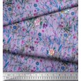 thumbnail image 2 of Soimoi Purple Moss Georgette Fabric Leaves & Floral Print Sewing Fabric BTY 42 Inch Wide, 2 of 3