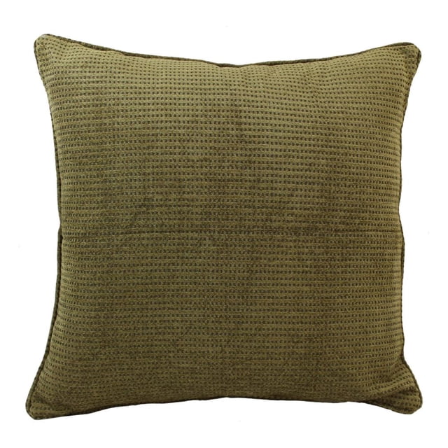 25-inch Double-corded Patterned Tapestry Square Floor Pillow with Insert, Gingham Brown