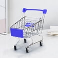 thumbnail image 3 of Jouet Mini Chariot de Magasinage s avec Quatre Roues Pivotantes, Cadre en Acier Inoxydable, Rotation à 360°, pour Jeu d'Imitation et Rangement de Petits Articles, 3 of 3