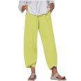 thumbnail image 1 of Timegard Plus Size Pants for Women Elastic Waist Solid Color Comfy Fall Casual Crop Pants with Pockets, 1 of 5