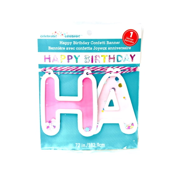 Tout pour célébrer bannière multicolore « Joyeux anniversaire » à confettis
