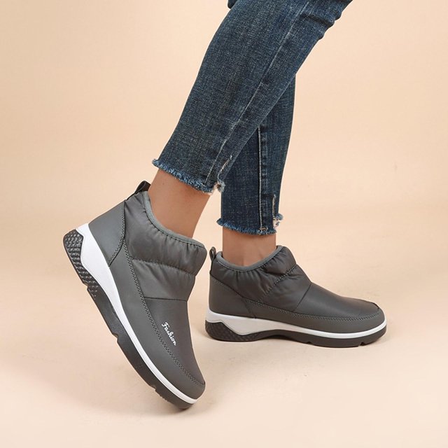 Chaussures pour Femmes Mode Automne Extérieur Bottes de Neige pour Femmes Bout Rond Chaussures à Enfiler Bottes Décontractées Bottes d'Automne en Liquidation