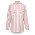 thumbnail image 5 of Hauts pour Femmes à Rayures Imprimées, Chemise à Simple Boutonnage à Manches Longues, Hauts en Coton et Lin, 5 of 5