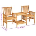 thumbnail image 2 of vidaXL Garden Chairs with Tea Table and Cushions Solid Acacia Wood, 2 of 5