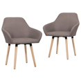 thumbnail image 1 of vidaXL Dining Chairs 2 pcs Taupe Fabric, 1 of 4