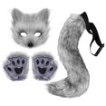 thumbnail image 1 of Realistic Furry Gloves and Tail Halloween Set for Festive and Events, 1 of 3