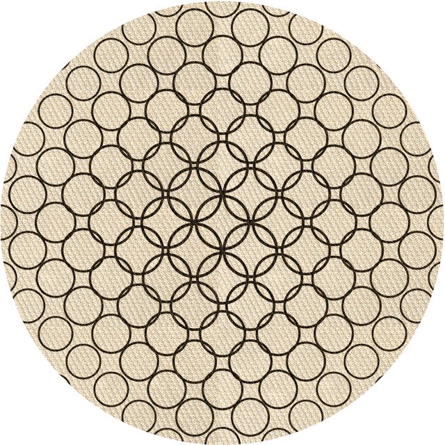 Ahgly Company Tapis d'Intérieur Ronds de Style Transitionnel Lavables à la Machine, Mocassin Beige, 7 Pieds Rond