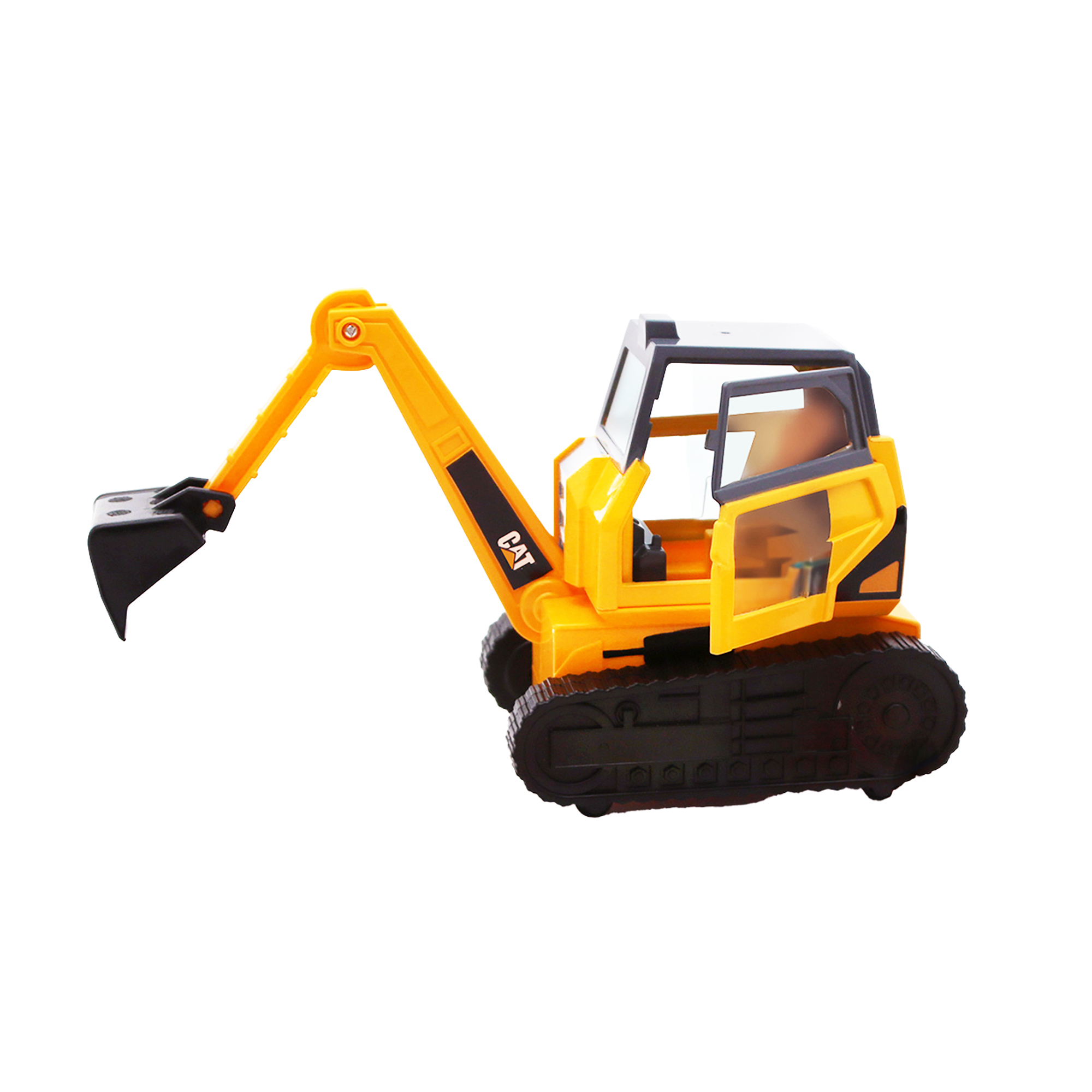 Cat Workforce Excavator Action Set, 23-Piece Kids Construction Toy Playset with 4-Inch Figure, Non-Drying Dirt Compound, Molds, Signs,