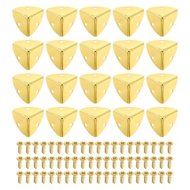 20 Pcs Metal Edge Guard, 23mm Decorative Box Corner Cover, Furniture Corner Edges Protector with Mounting Screws, Gold