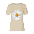 thumbnail image 4 of BVOFAR Hauts pour Femmes Été Tendance T-Shirts Graphiques Marguerite Décontractés Coupe Ample Blouses Col Rond Manches Courtes Chemises 2025, 4 of 4
