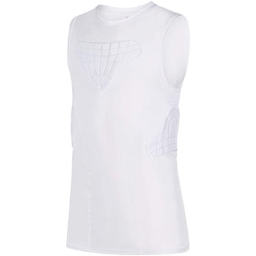 Youth Padded Compression Shirt Vest Chest Rib Protector for Rugby Baseball Football Basketball Lacrosse