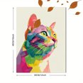 thumbnail image 3 of Colorful Abstract Cat Portrait Canvas Wall Art 15.75x11.81 Inches, 3 of 8