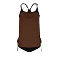 thumbnail image 4 of FAVIPT Plus Size Tropical Beach Tankini 2 Piece Tummy Control Swimssuits Ruched Drawstring Comfy Bathing Suit 2026 Brown,XXXXL, 4 of 5
