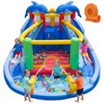 thumbnail image 1 of Gymax Inflatable Water Slide Park w/Double Slides Jumping Area 750W Blower for Yard, 1 of 10