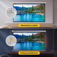 thumbnail image 3 of SPECSTAR 80 inch Manual Pull Down Projector Screen, 16:9 HD Retractable Projector Screens for Movie Home Theater Cinema Office Video Game, White, 3 of 9