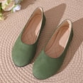 thumbnail image 4 of Women Slip on Casual Shoes Solid Color Round Toe Flat Comfortable Loafers Flock Upper Daily Walking Commuting, 4 of 7