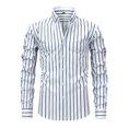 thumbnail image 1 of LOVZFMLL Men's Shirts, Solid Fashion Button-Down Shirt, Versatile for Work Business, V-Neck Relaxed Fit Long Sleeve Fall Clothes, 1 of 2