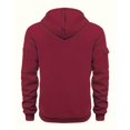 thumbnail image 3 of asjyhkr Sweat à Capuche pour Hommes Manches Longues Fermeture Éclair Col Rond Cordon de Serrage Chandails en Molleton de Gym Randonnée avec Multi-Poches, 3 of 3