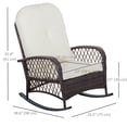 thumbnail image 3 of Outsunny Rattan Rocking Chair with Soft Cushion for Garden Backyard White, 3 of 10