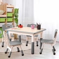 thumbnail image 1 of Ourlova Modern Kids Adjustable 31.5" Table and 4 Chair Set with Non-Slip Desk Legs & Graffiti Desktop Preschool Activity Kids Table Set, 1 of 9