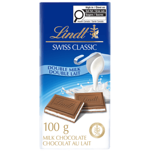 Lindt SWISS CLASSIC Double Milk Chocolate Bar, 100 Grams