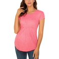 thumbnail image 2 of Vêtements de Grossesse Offres de l'Action de Grâce Liquidation Été Vêtements de Maternité pour Femmes Col Rond Manches Courtes Volants Pli Hauts de Grossesse, 2 of 5