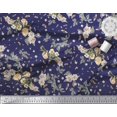 thumbnail image 2 of Soimoi Poly Georgette Fabric Leaves,Moth & Magnolia Floral Decor Fabric Printed Yard 42 Inch Wide, 2 of 3