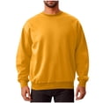 thumbnail image 1 of cfhntfmh Chandails Molletonnés pour Hommes Grande Taille Décontractés à Col Rond à Manches Longues Hauts Basiques Molleton Doux Chandails Molletonnés Unis, 1 of 6