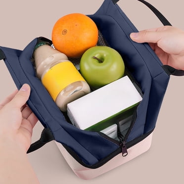 XYAIYT Stylish Double Layer Insulated Lunch Bag For Hot And Cold Meals Stable Oxide Fabric Suit For Work School And Outdoor Adventures(Dark Blue)