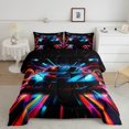 thumbnail image 2 of Ensembles de Literie Voiture de Course Ensemble de Couette Simple Sports Extrêmes Couette en Duvet Lumière Néon Rouge Insert de Housse de Couette Voiture de Course pour Enfants Garçons Filles, 2 of 7