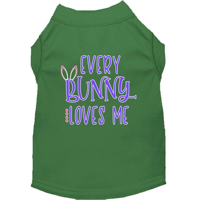 Chaque Lapin M'Aime Sérigraphie Chien Chemise Vert Sm (10)