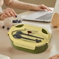thumbnail image 1 of EGNMCR Kitchen Gadgets, Large Capacity Double Layer Compartment Lunch Box Fashionable Oval Lunch Box Portable Heatable Lunch Box Compartments No Odor Easy To Clean Plastics Bento Boxes, 1 of 6