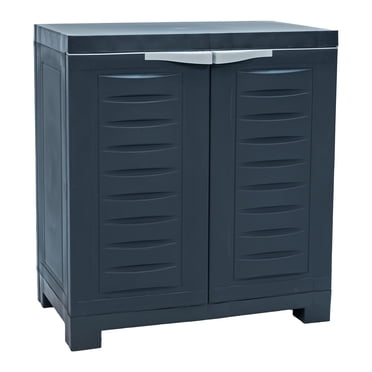 Sunnydaze Armoire de Rangement Polyvalente en Plastique avec Tablette Ajustable - Charbon - 25,5 Pouces