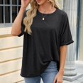 thumbnail image 4 of DPTALR Womens Print Tops Short Sleeve Out Blouse Funny Round Neck T-Shirt Tops, 4 of 7