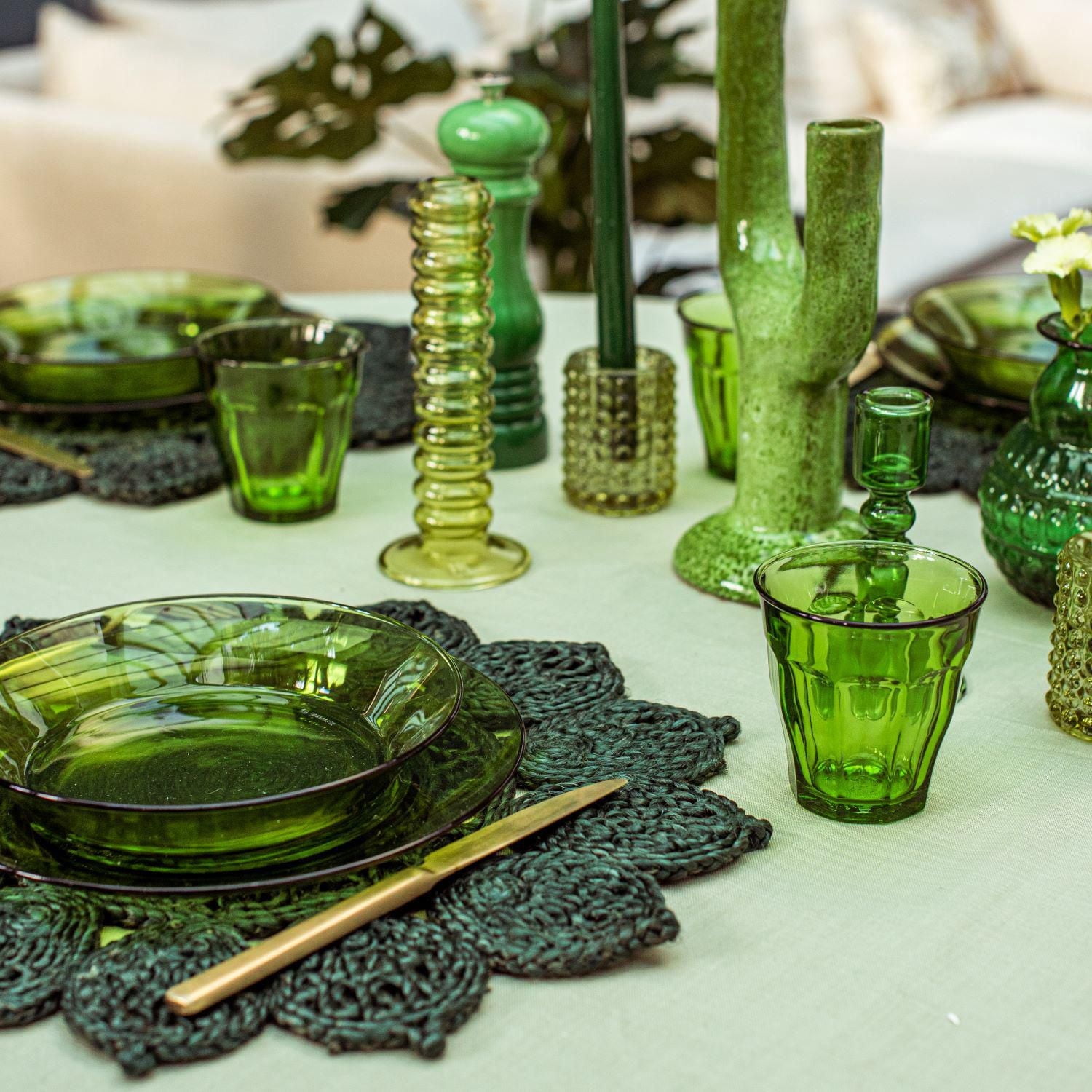 Assiette creuse Duralex Lys vert 19 cm, lot de 6