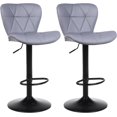 thumbnail image 1 of Furniture Swivel Bar Stools Set of 2, Bar Chairs Adjustable Height Bounded Leather Counter Height Barstools and Sturdy Metal Handel Kitchen Island Stool Black, 1 of 2